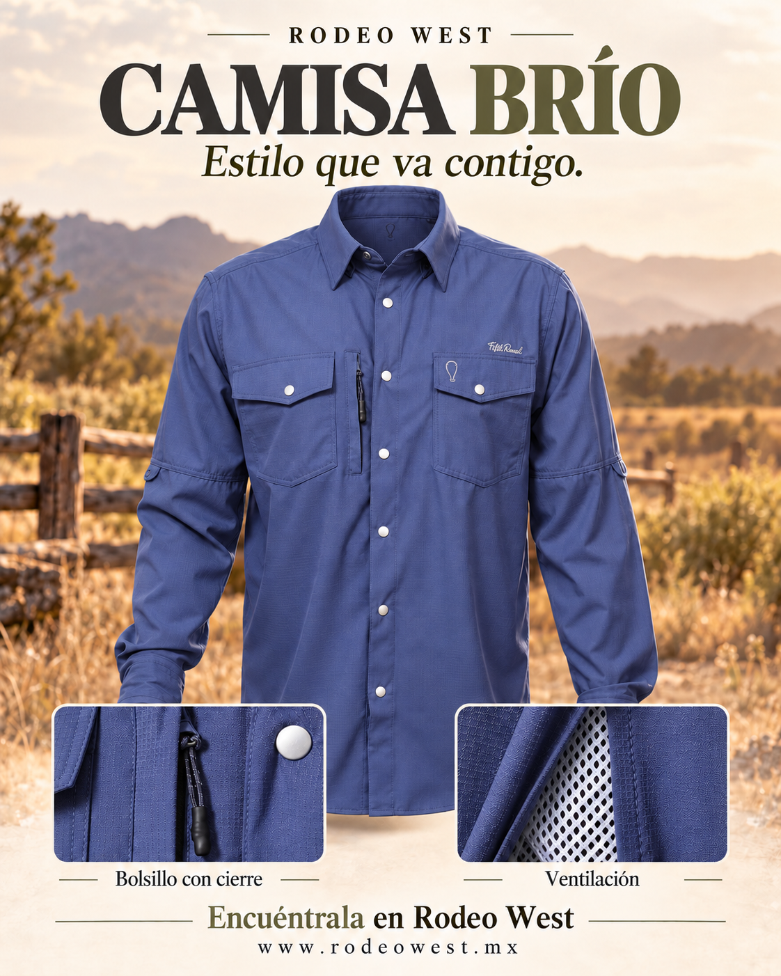 Camisa Brío Azul de frente