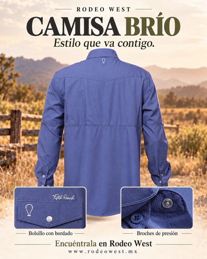 Camisa Brío Azul de espalda