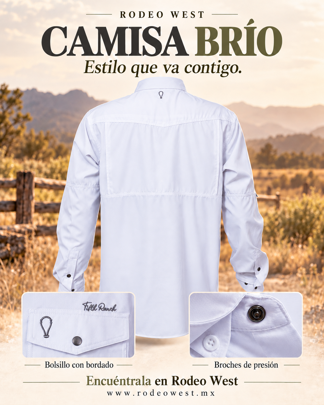 Camisa Brío Blanco de espalda