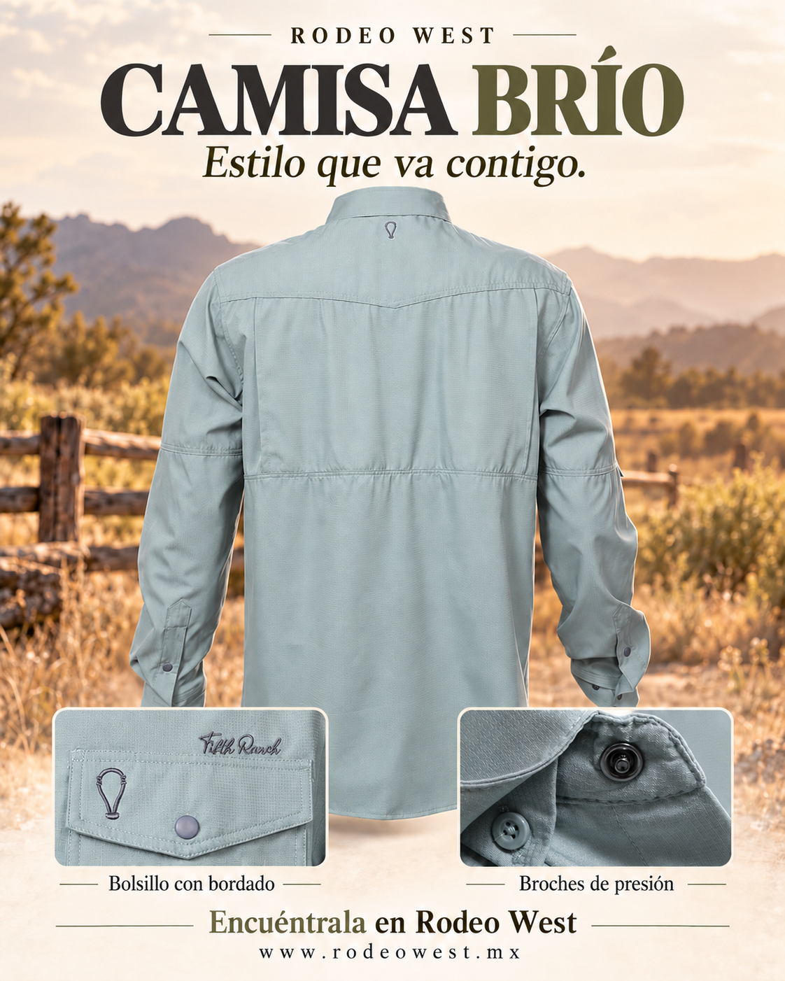 Camisa Brío Pistache de espalda